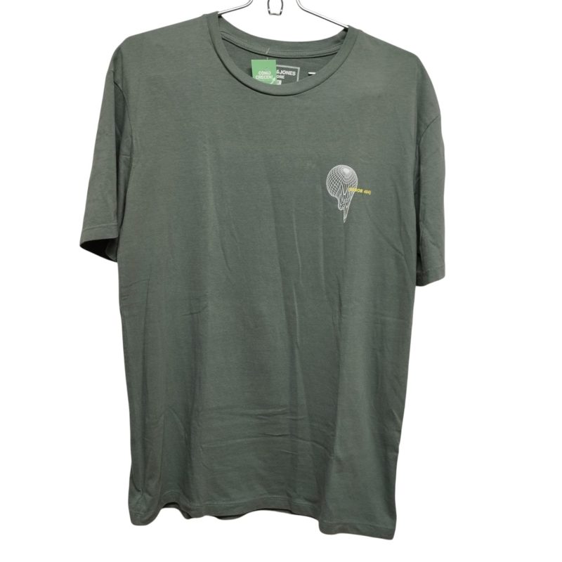 REMERA ALG VERDE SECO DIBUJO EN BCO JACK & JONES T S