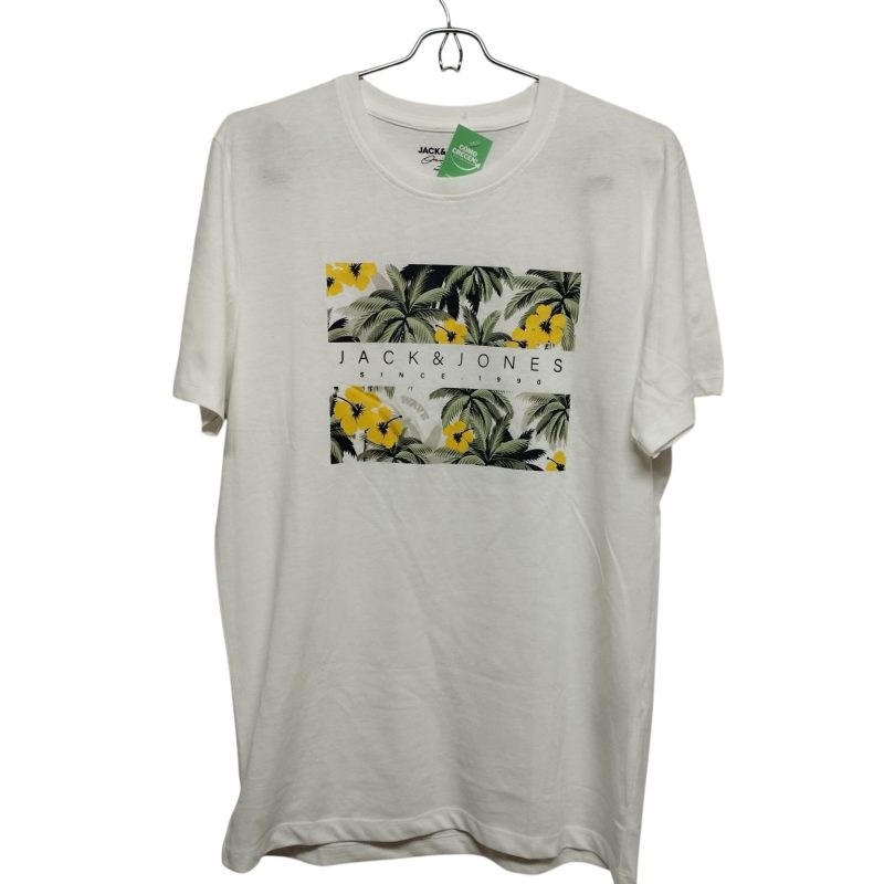 REMERA BLANCA PALMERAS FLORES WAVE JACK & JONES T S