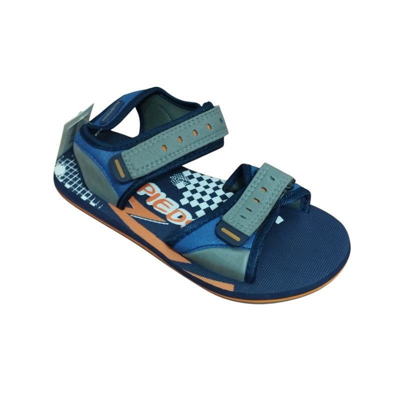 SANDALIAS GOMA VELCRO AZUL NARANJA NU PIEDS T 37