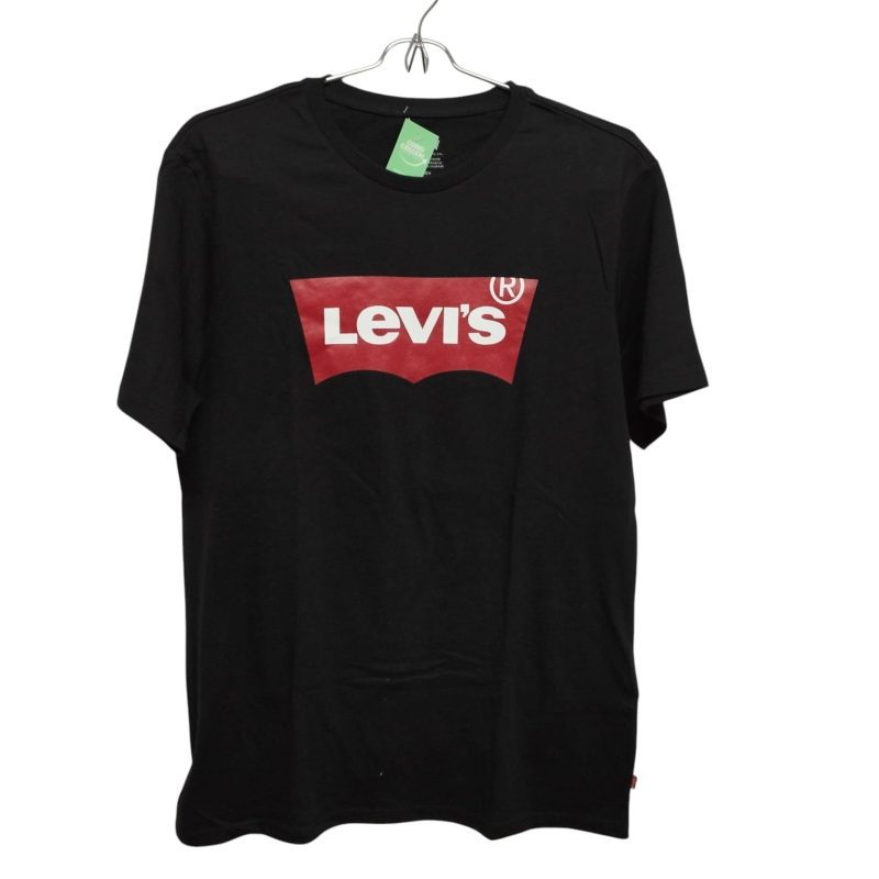 REMERA ALG NEGRO LOGO EN ROJO Y BCO LEVI'S T S FR