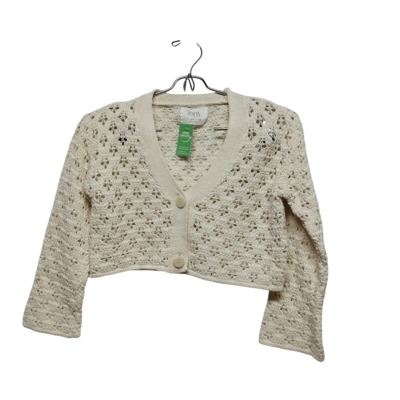 SACO HILO CORTO CREMITA CALADO ZARA T 8-9