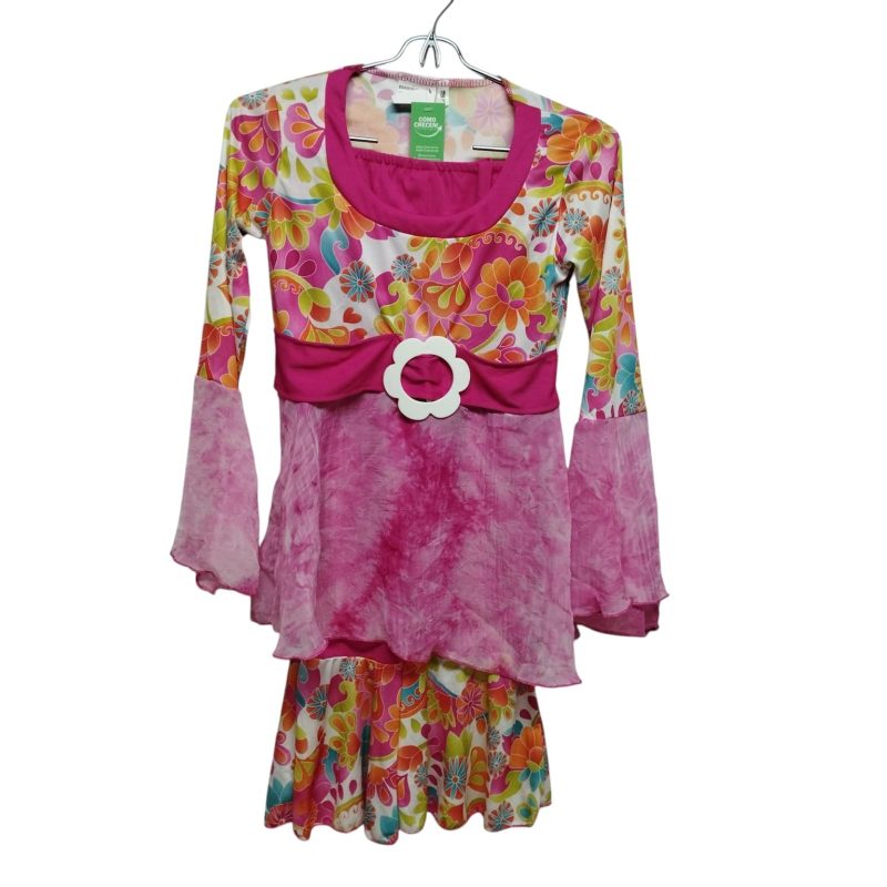 DISFRAZ PRIMAVERAL ESTILO HIPPIE MULTICOLOR T 10-12 MCH DET COST