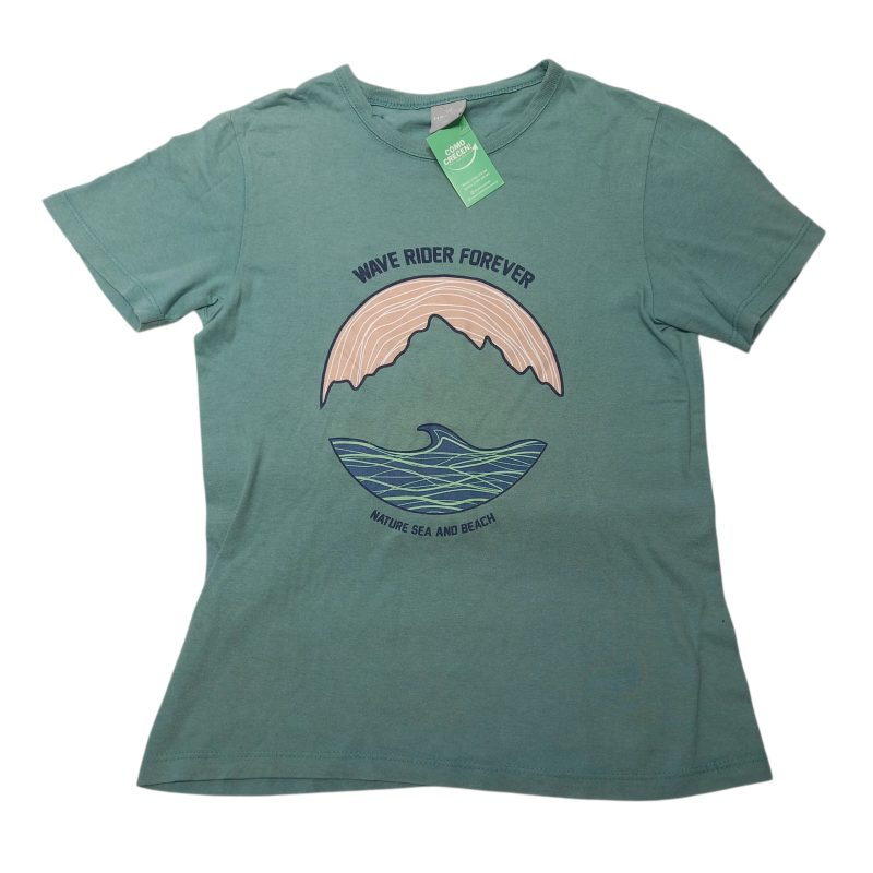 REMERA ALG VERDE WAVE RIDER FOREVER HERING KIDS T10 GT