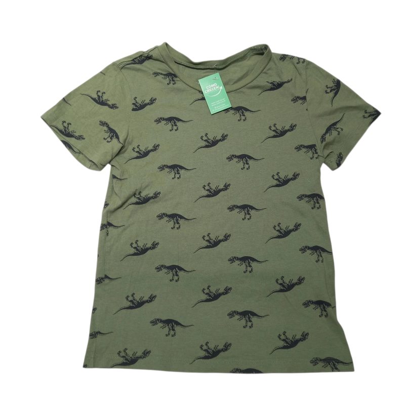 REMERA ALG VERDE DINOSAURIOS NEGRO H&M T6/8