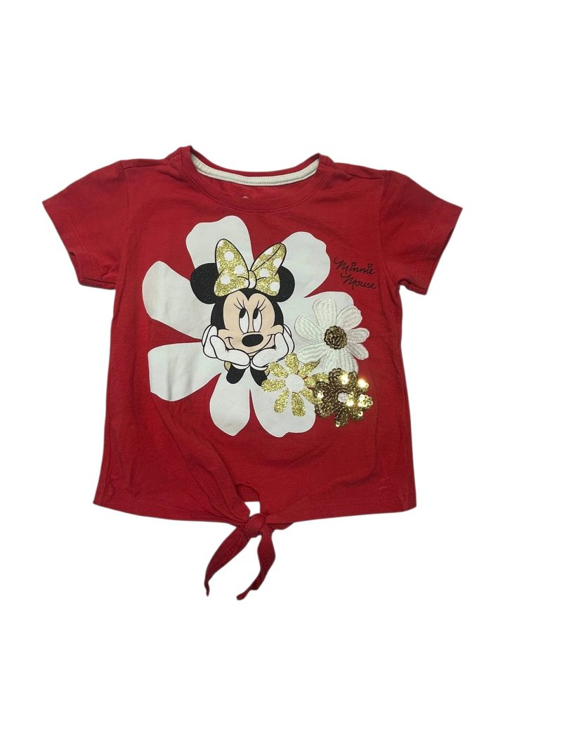 REMERA ALG ROJA FLOR MINNIE DISNEY T3