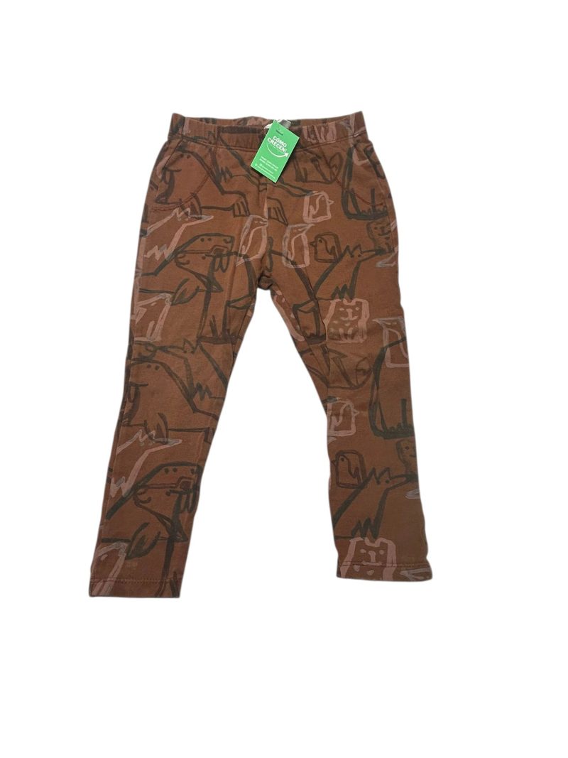 PANTALON ALG MARRON ANIMALES ZARA T3/4 FR GT