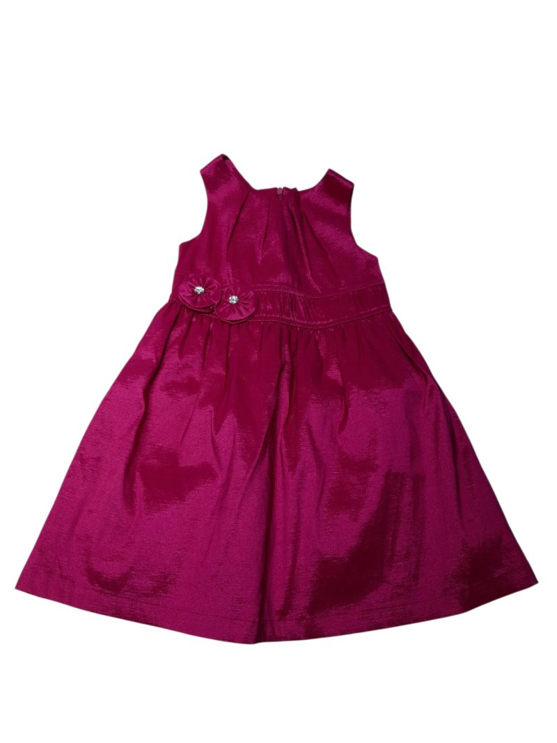 VESTIDO DE FIESTA FUCSIA DOS FLORES BRILLO FIORELLA T4