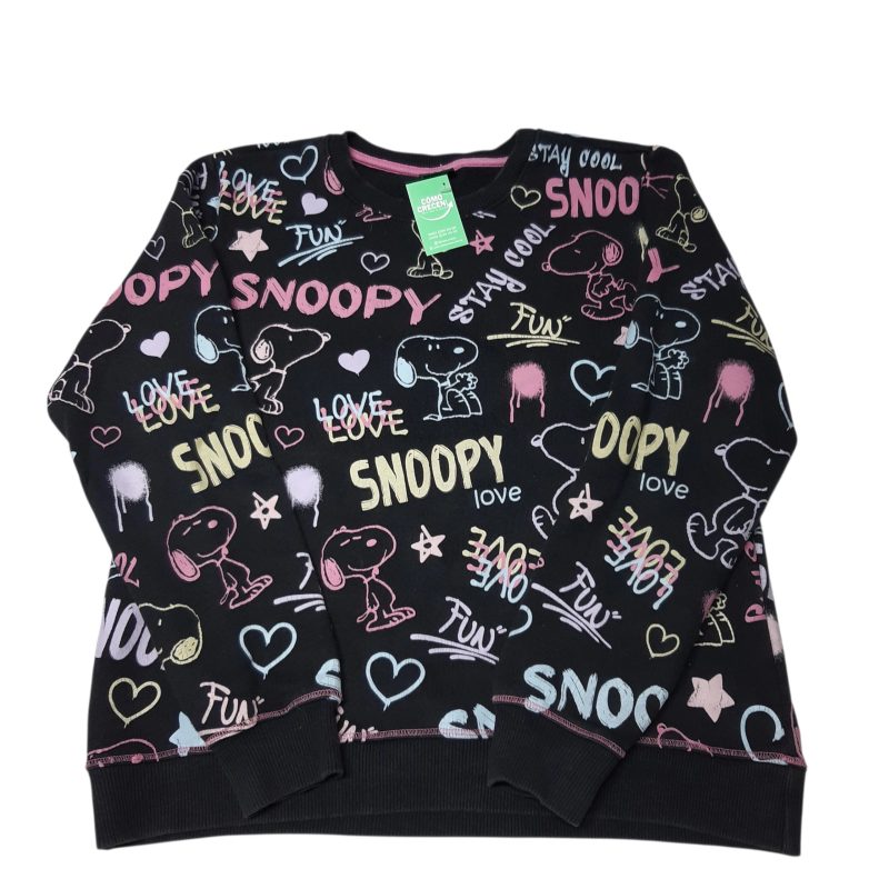BUZO ALG NEGRO SNOOPY LETRAS COLORES PEANUTS T11/12