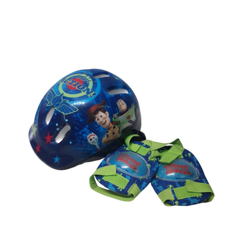 CASCO AZUL TOY STORY + RODILLERAS