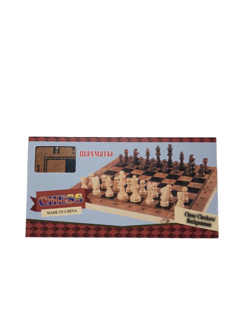 JUEGO DE MESA 3 EN 1 AJEDREZ DAMAS BACKGAMMON