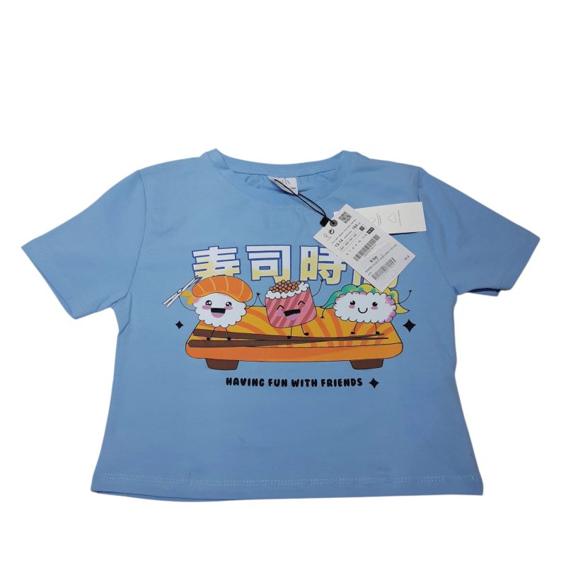 REMERA CELESTE SUSHI ZARA T13/14 NUEVO