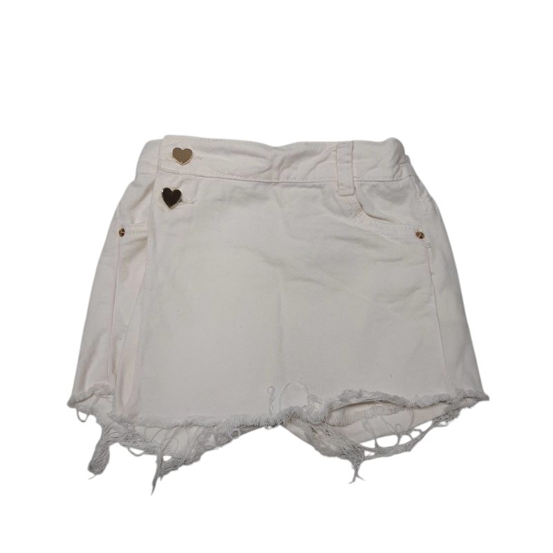 SHORT POLLERA BLANCO FLECOS POIM T2 2 BOTONES CORAZONES