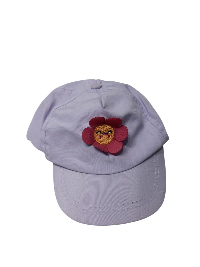 GORRO CON VISERA LILA FLOR CARITA ACCESORIES TALLE UNICO