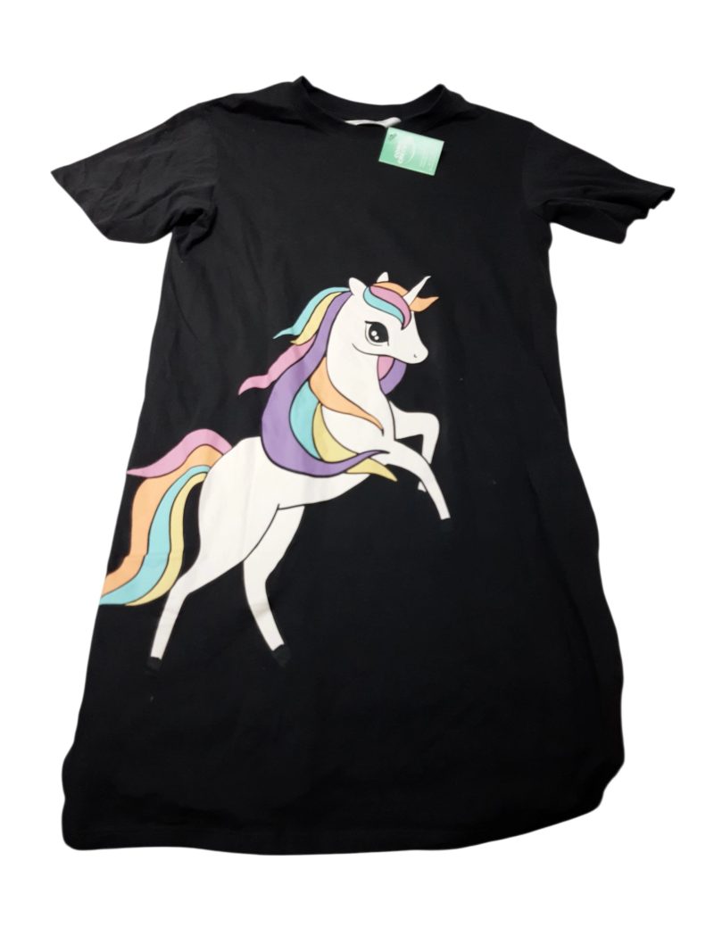 VESTIDO ALG GRIS OSCURO UNICORNIO H6M T7/8
