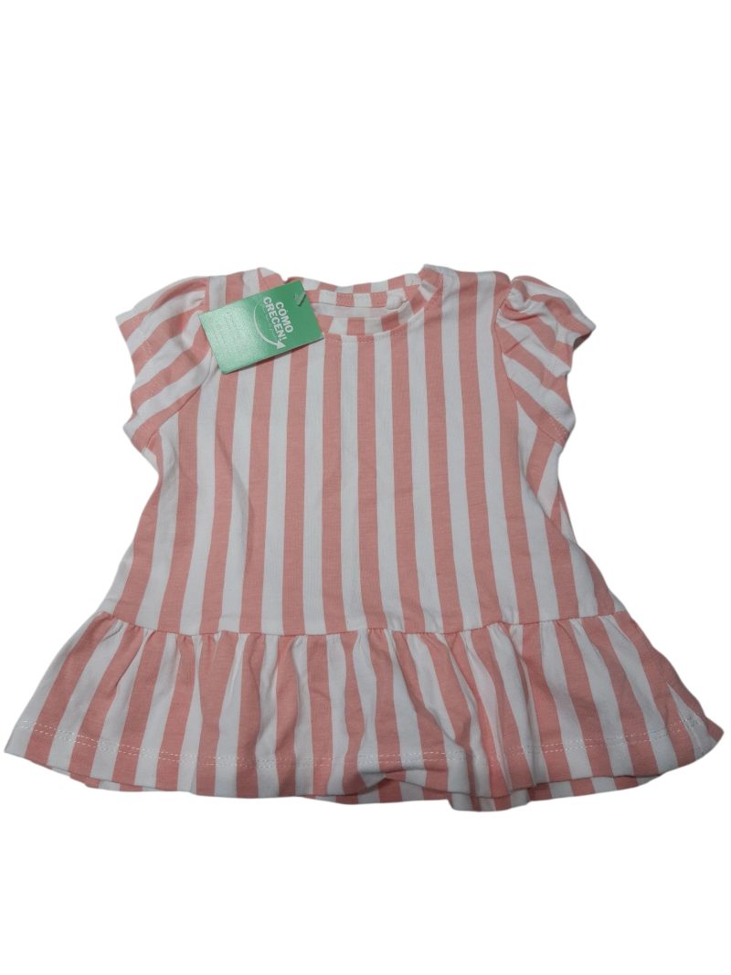 REMERA RAYADA ROSA BCA NAME IT T1/2M