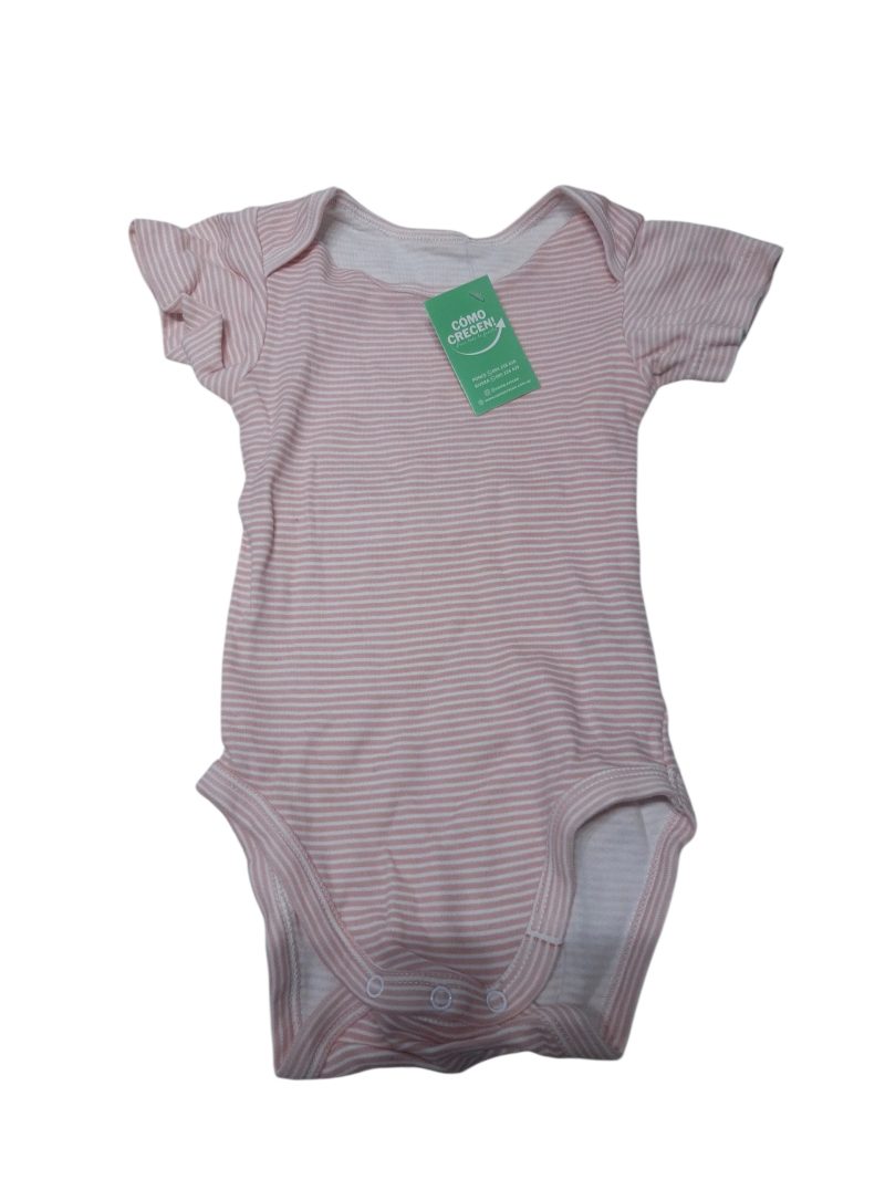 BODY RAYADO BCO ROSA BRONZINI T3/6M