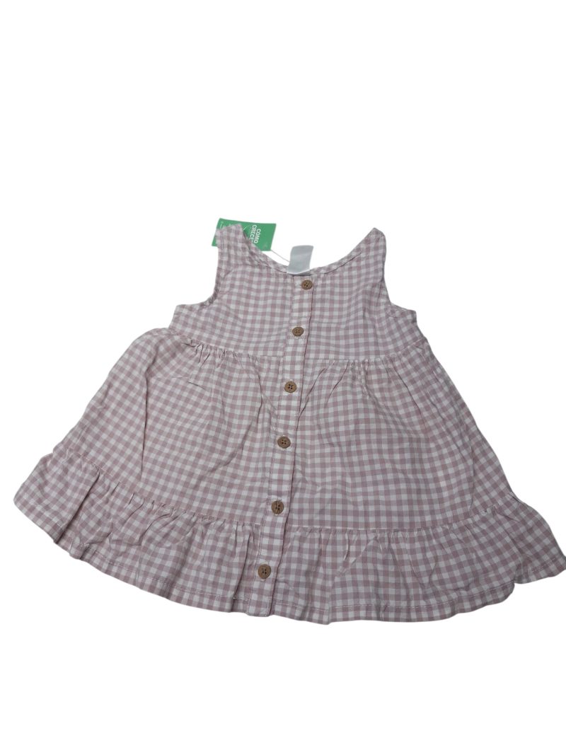 VESTIDO CUADRILLE ROSA BCO CARTERS T3M
