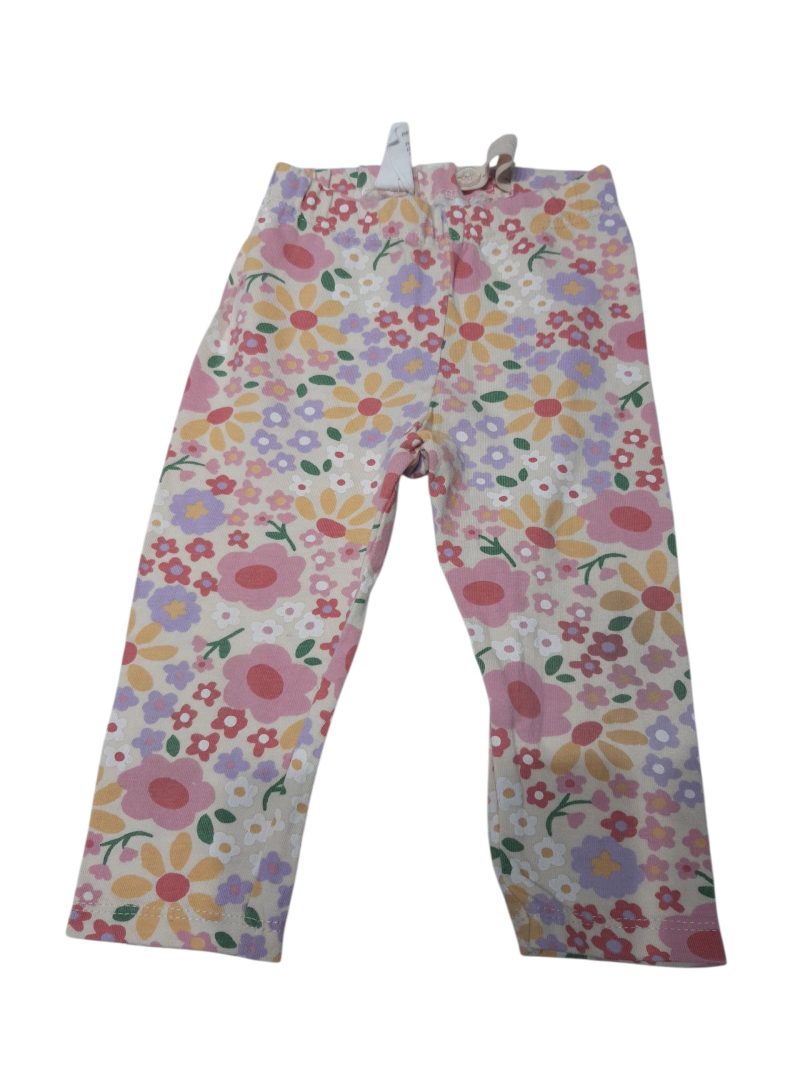 CALZA ALG CREMITA FLORES DE COLORES H&M T6/9M