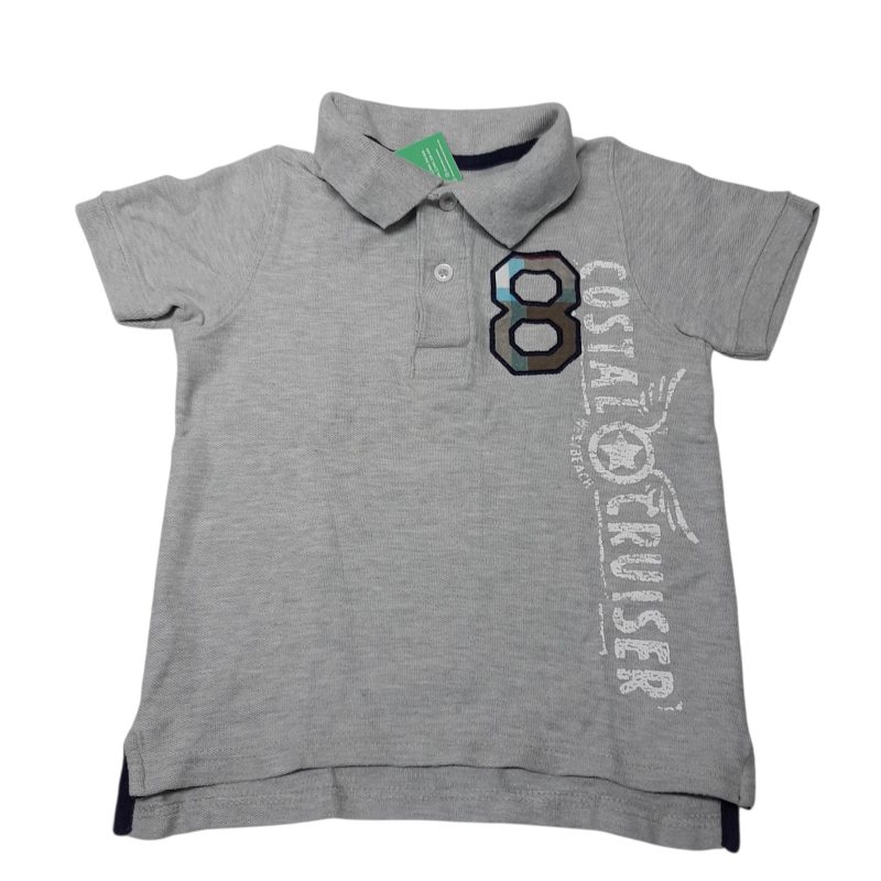 REMERA PIQUE CUELLO GRIS CARTERS T2 NRO 8