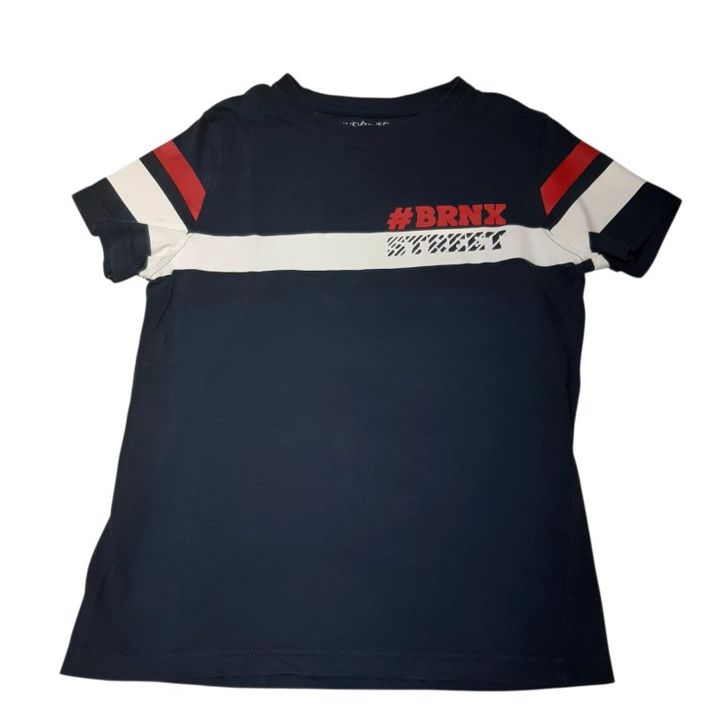 REMERA AZUL FRANJA BCA Y ROJA INEXTENSO T10