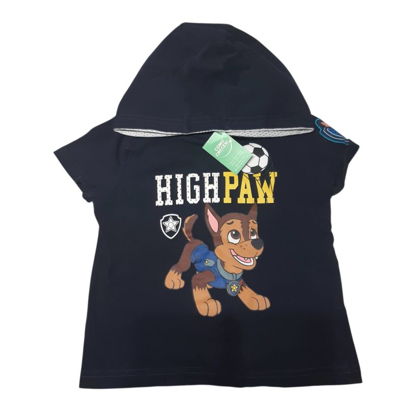 REMERA AZUL CAPUCHA PAW T4