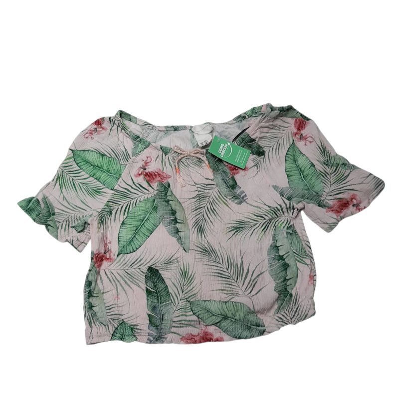 BLUSA BAMBULA ROSA HOJAS GDES FLORES H6M T8/9 ESTILO CAMPESINA