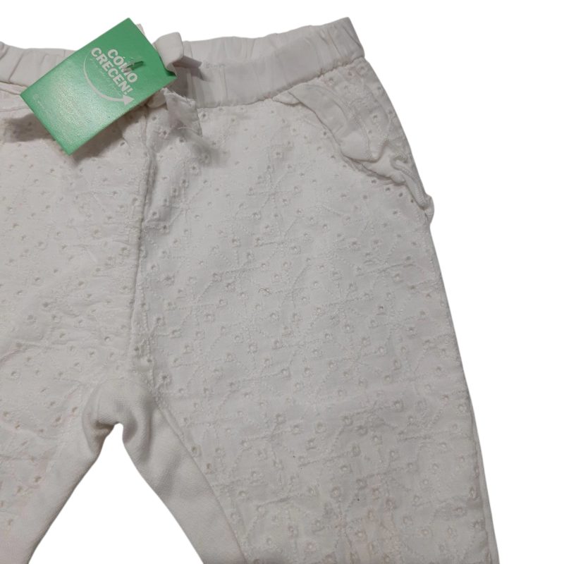 PANTALON BCO BRODERY MOÑA ZARA BABY T6/9M - Imagen 2