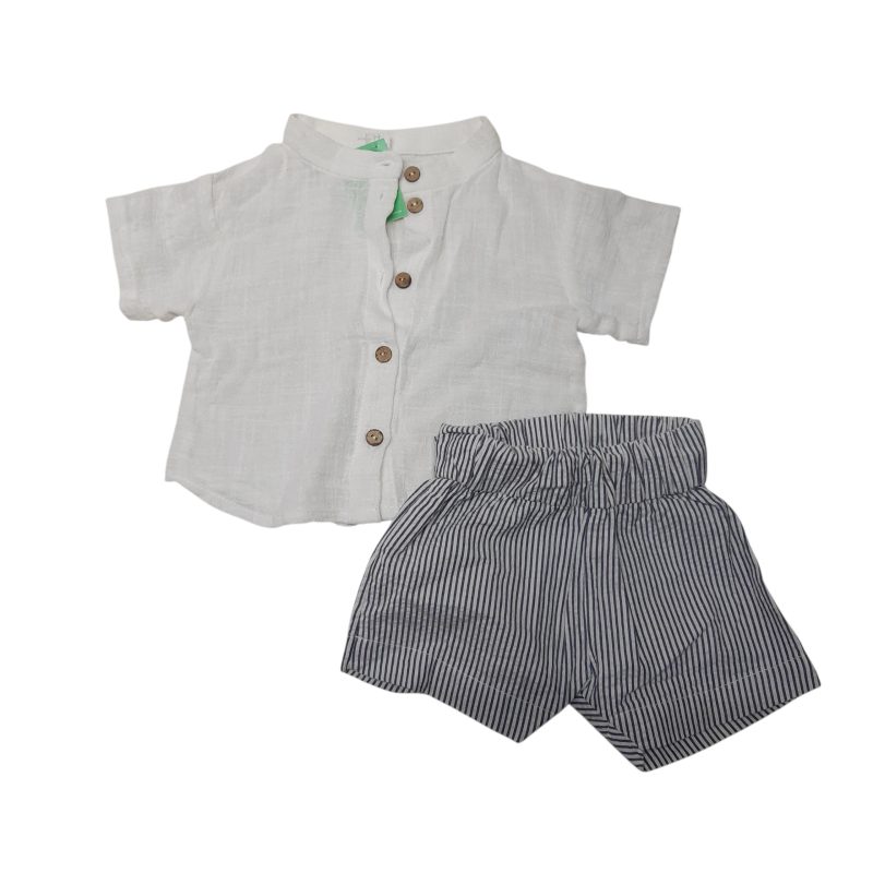 CONJ CAMISA Y SHORT BCA ESTILO LINO CTAO BAMBINI T3/6M