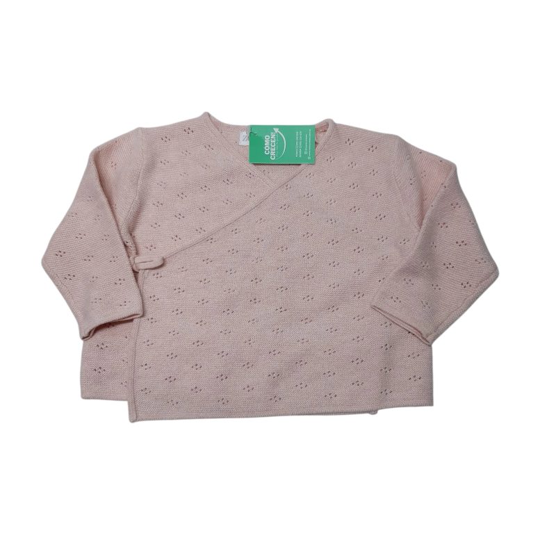 BUZO HILO ROSA CRUZADO ZARA T3/6M
