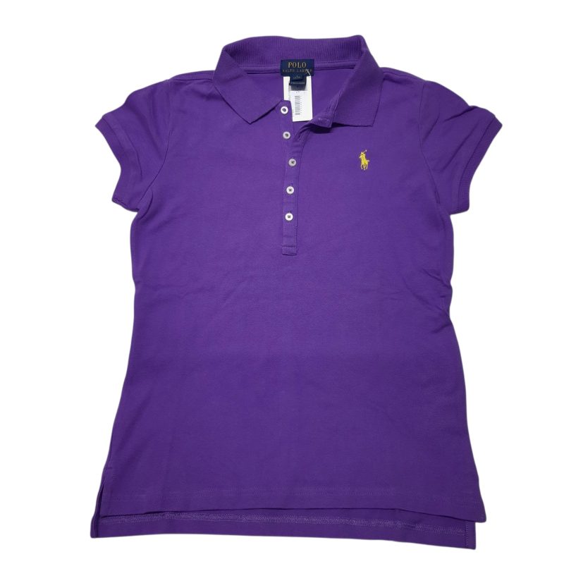 REMERA VIOLETA CUELLO Y BOTONES POLO T12/14