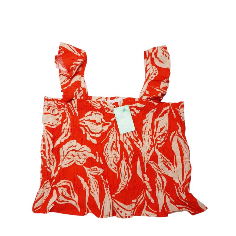 TOP NARANJA BEIGE CON FRUNCES ZARA T10
