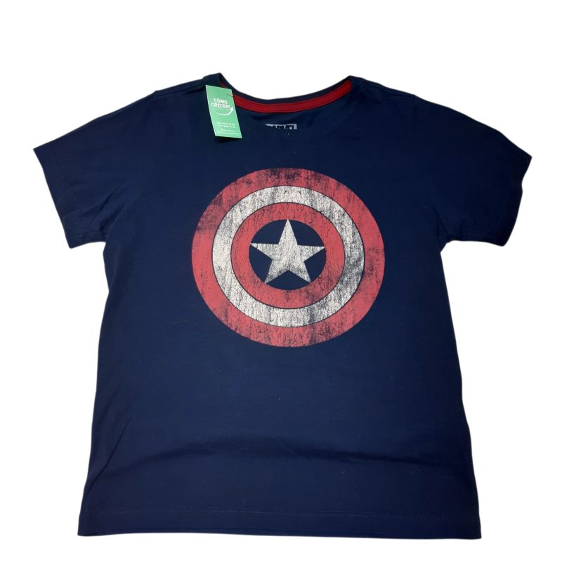 REMERA ALG AZUL ESCUDO CAPITAN AMERICA MARVEL T7/8