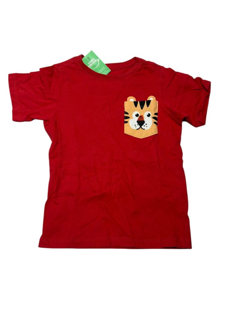 REMERA ALG ROJA BOLSILLO TIGRE POIM T3