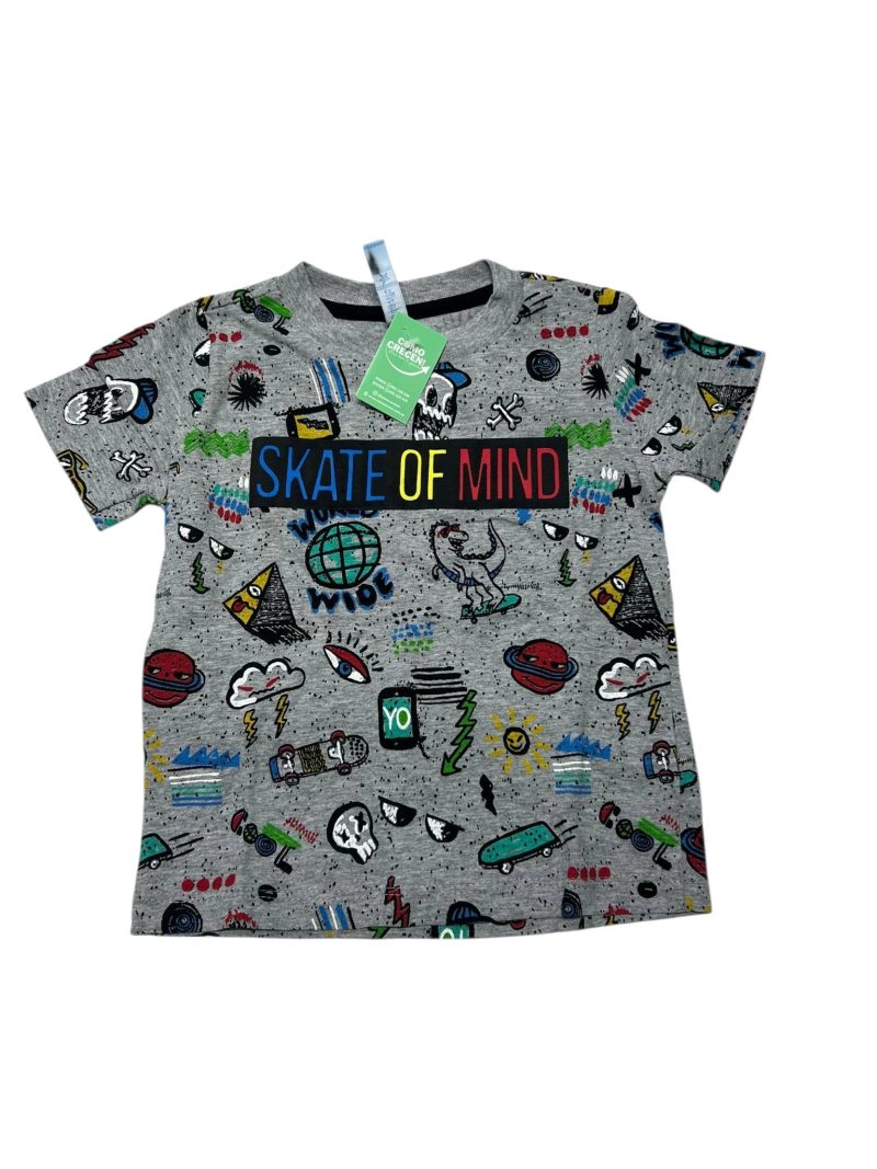 REMERA ALG GRIS DIBUJOS DE COLORES SKATE OF MIND FANTASTIC T2