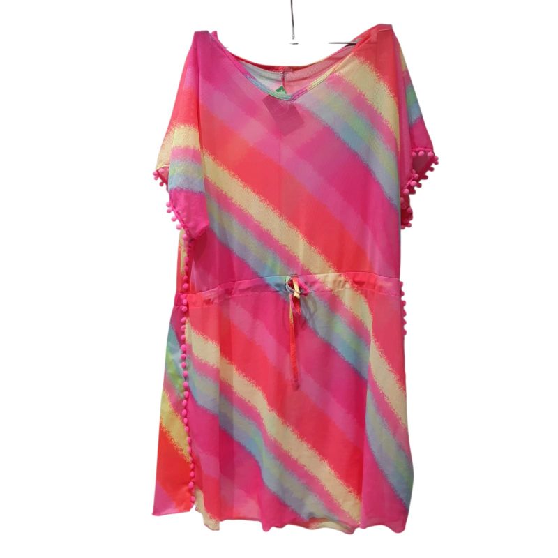 VESTIDO PLAYERO COLORES FLUO FUCSIA TRANSPARENTE ACCESSORIES T14AP