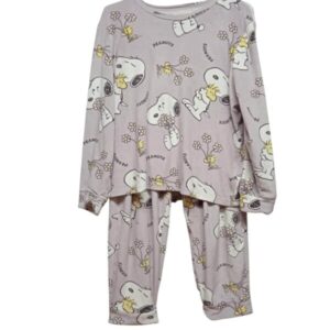 PIYAMA 2P BUZO PANTALON PIEL DURAZNO LILA SNOOPY SISI T14