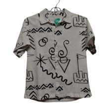 CAMISA M/C ZARA T 11-12 BLANCA FORMAS NEGRAS