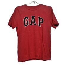 REMERA ALG M/C GAP KIDS T XXL 14 APROX ROJA LETRAS AZULES Y BCAS