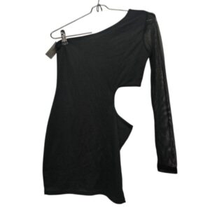 VESTIDO NEGRO CORTO 1 MANGA TUL T S AP