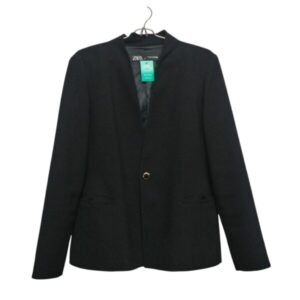 BLAZER ZARA T XL NEGRO BOTON REDONDO PLATEADO