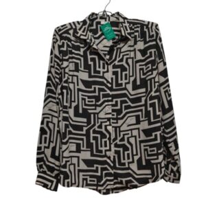 CAMISA GASA NEGRA CREMITA RAYAS H&M T38 / M