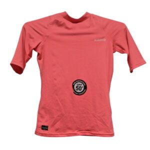 CAMISETA LICRA ROSADO FLUO OLAIAN FACOTR 50 T12 NUEVA