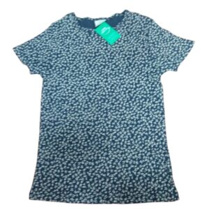 REMERA ZARA T 10 AZUL BLANCA FLOREADA