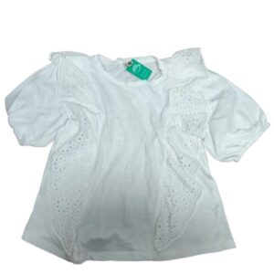 BLUSA BLANCA CALADITA FLORES BORDADAS DANIEL CASSIN TS