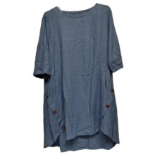 CAMISOLA SIN ETIQ T L APROX CELESTE BOTONES COSTADOS ROCE CUELLO