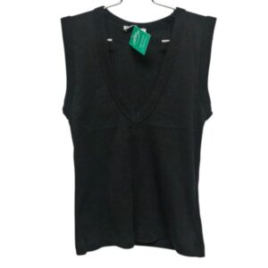 MUSCULOSA NEGRA ESCOTE V TOP ZARA T S