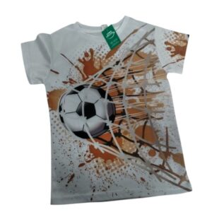 REMERA ALG T 6 APROX BLANCA NARANJA PELOTA DE FUTBOL