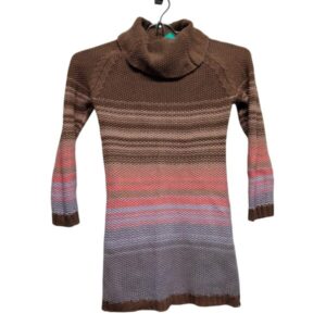 VESTIDO POLERA HILO MARRON ROSADO LILA GAP T5
