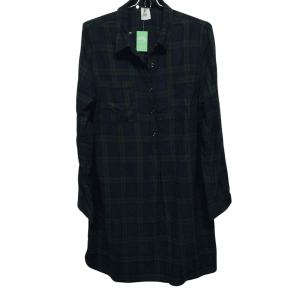 VESTIDO VIYELA CUADROS VERDE AZUL BAS T L