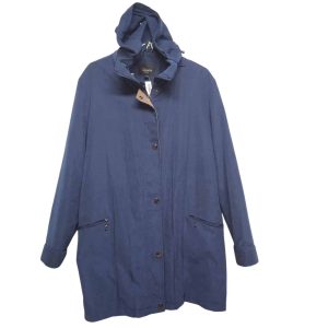 PARKA PIEL DURAZNO AZUL FORRADA  BORUOSS  T  XL